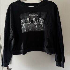 Disney Black Skeleton Dance Crew Neck Sweater